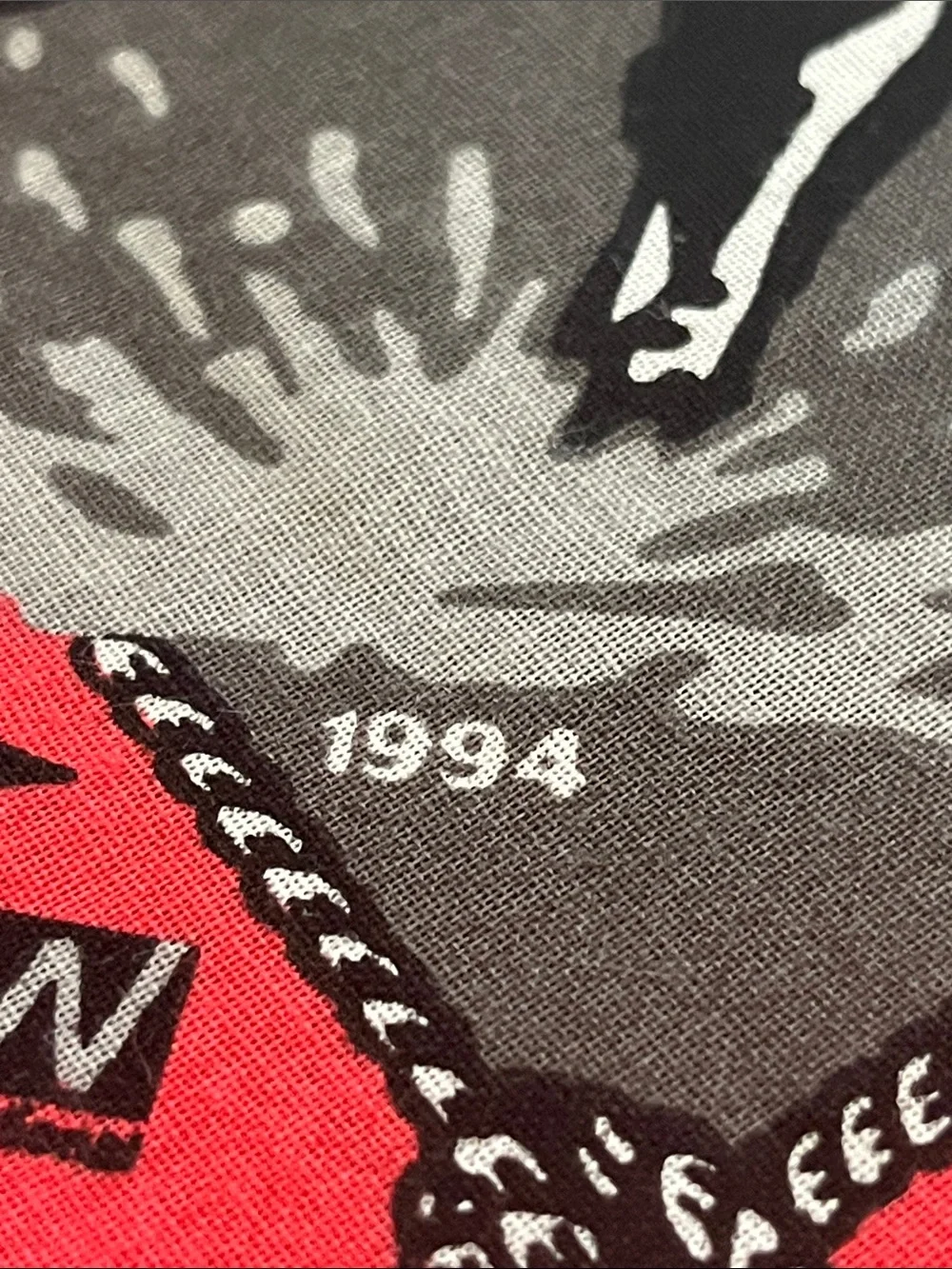 McCoys 1994 advertisement Red Paisley Bandana Scarf with Logo Print